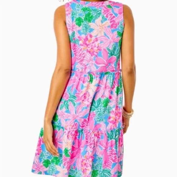 Lilly Pulitzer Lorina V-Neck Dress “Multi Lions Lair” Sz. XXL - Picture 2 of 16